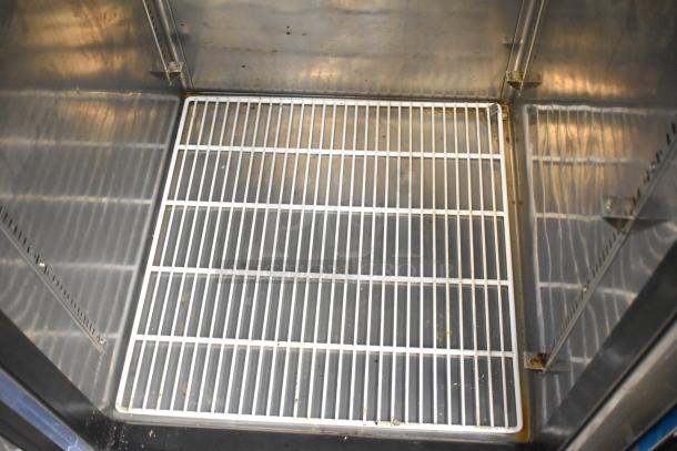 Everest ESR1 commercial single door cooler interior, showing clean metal walls and wire shelving; 115V, 1 Phase.