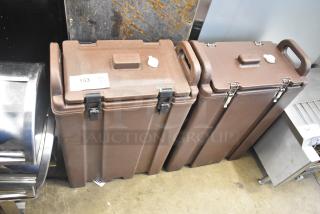 2 Cambro Brown Poly Beverage Holder Dispensers. 2 Times Your Bid!