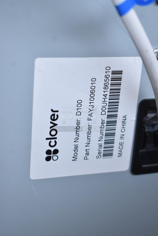 Clover POS System with Clover C305 Mini POS Monitor; includes credit card reader and cash drawer. Model D100 tag visible.