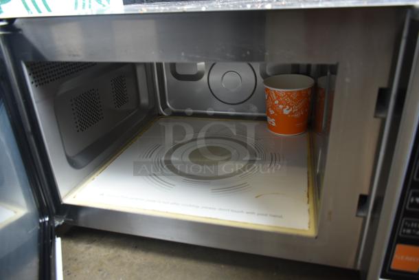 Templeton Commercial Countertop Microwave Oven, 120V, 1 Phase, good condition, interior view showing ceramic plate.