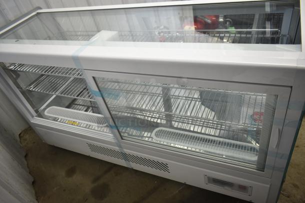 BRAND NEW SCRATCH AND DENT KoolMore CDC-250-WH Self-Service Display Refrigerator. Glass front, shelves, 115 Volts, 1 Phase.