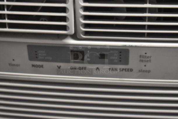 Frigidaire window mount air conditioning unit, 115 volts, 1 phase. Features mode and fan controls, filter reset indicator.