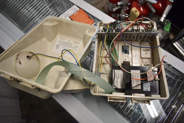 5-item set featuring Alight 59136LE-15 Bi Pin Light, Lithonia Lighting and Dual Lite LMW401-FX Emergency Lights in used condition.