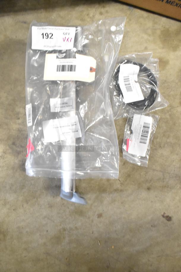 Three brand new scratch and dent items: Narvon 378NPSM0315 microswitch, Avantco 17818141BLK probe, Estella 348MH16010 pole.