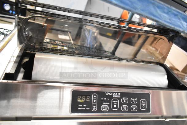 VacPak-It 186UVME16SS Vacuum Packing Machine with 16" seal bar and roll cutter, stainless steel, new condition.