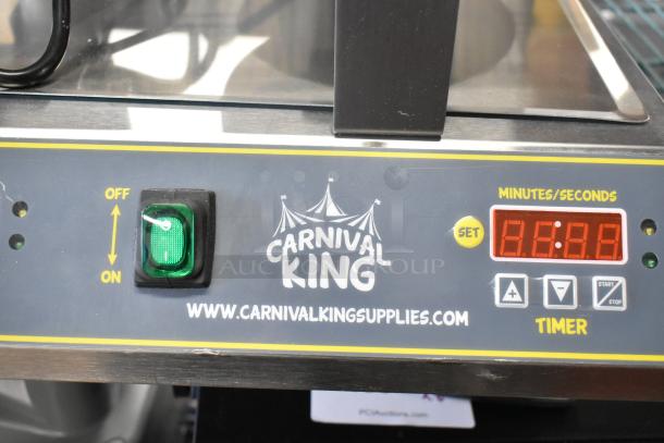 Carnival King 382WBM26DGT non-stick double Belgian waffle maker, digital timer, temp controls, new scratch and dent.
