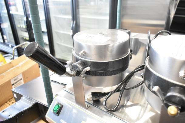 Brand new Carnival King 382WBM26DGT double Belgian waffle maker, non-stick, digital timer, temperature controls, 120V.