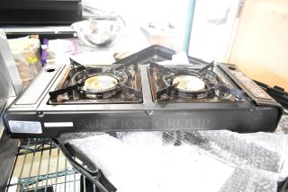 BRAND NEW SCRATCH AND DENT Choice LR-KT300 2-Burner Portable Butane Stove, 30000 BTU, brass burner, minor cosmetic flaws.