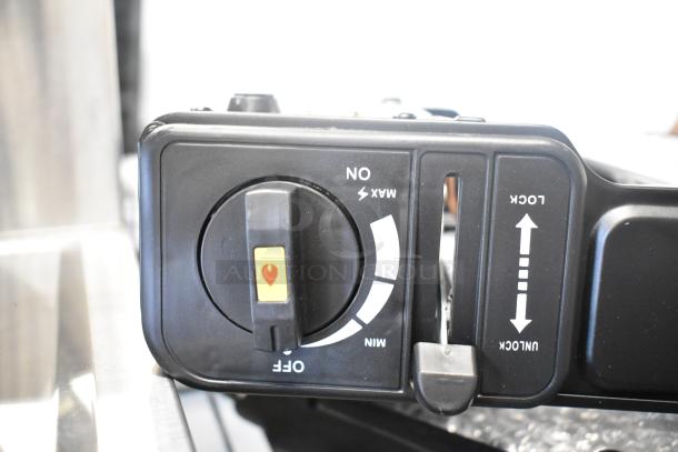 "Choice LR-KT300 2-burner butane range with brass burner, 30000 BTU, control panel showing off/max settings and lock switch."