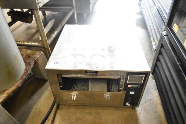 BRAND NEW QNC GFII Commercial Electric Fryer, ventless, greaseless, 208/240V, scratch and dent. Quik N Crispy branding visible.