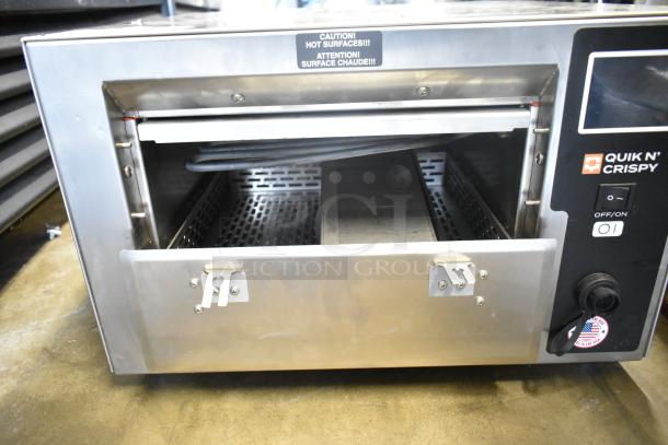 BRAND NEW QNC GFII Quik N Crispy Fryer, ventless, greaseless, electric, 208/240 volts, 1 phase. "Hot Surface" warning shown.