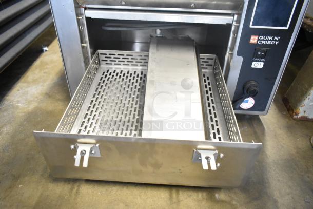 BRAND NEW QNC GFII ventless electric fryer, stainless steel, 208/240V, scratch and dent, Quik N Crispy branding visible.