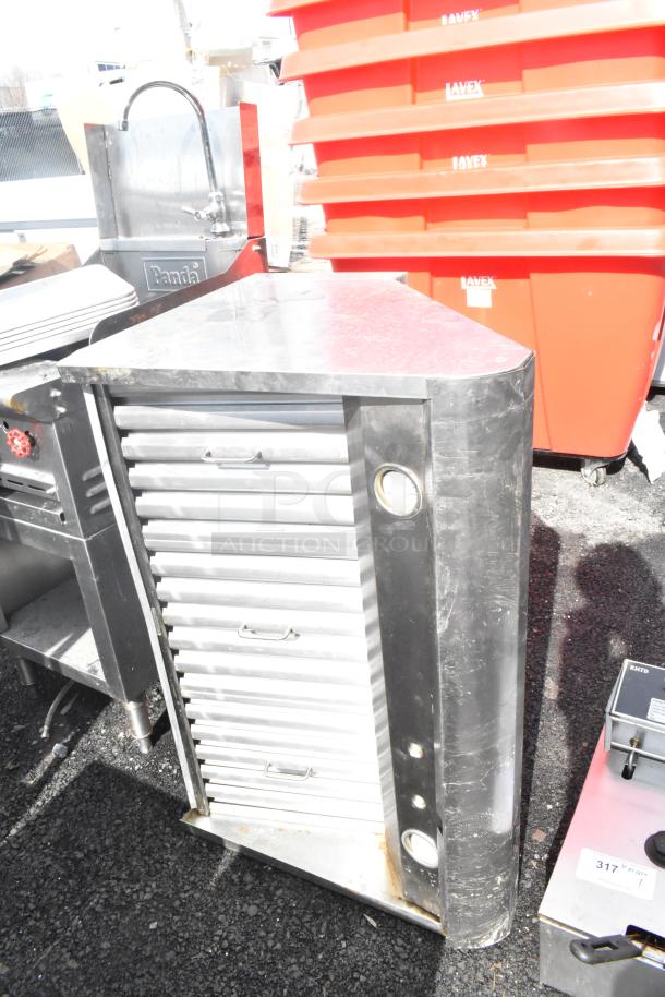 3-foot grease hood with filters, stainless steel, slightly worn condition, includes visible gauge and handles for accessibility.