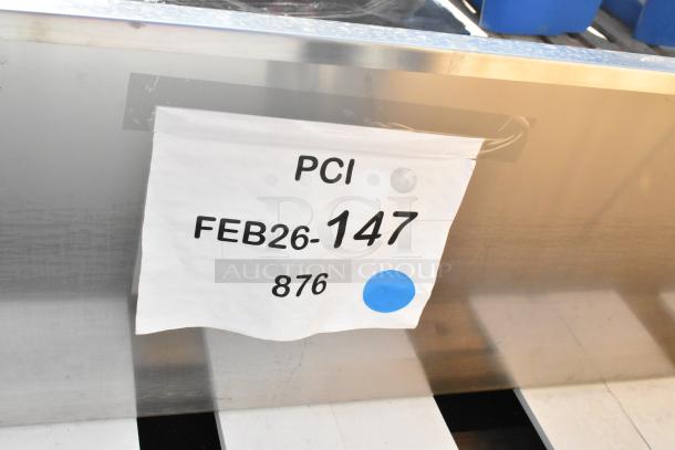 Regency 600HSMSB1872 wall-mounted hand sink, 72" x 17.5", brand new scratch and dent, for 3 single-inlet faucets.