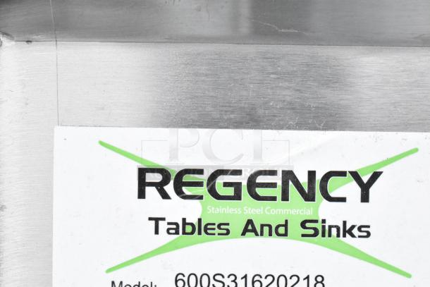 Regency 600S31620218 stainless steel three-compartment sink with galvanized steel legs, 88", scratch and dent condition.
