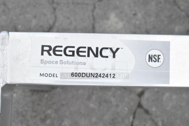 BRAND NEW SCRATCH AND DENT! Regency 600DUN242412 aluminum dunnage rack, 24"x24"x12", 1,500 lb capacity, NSF certified.