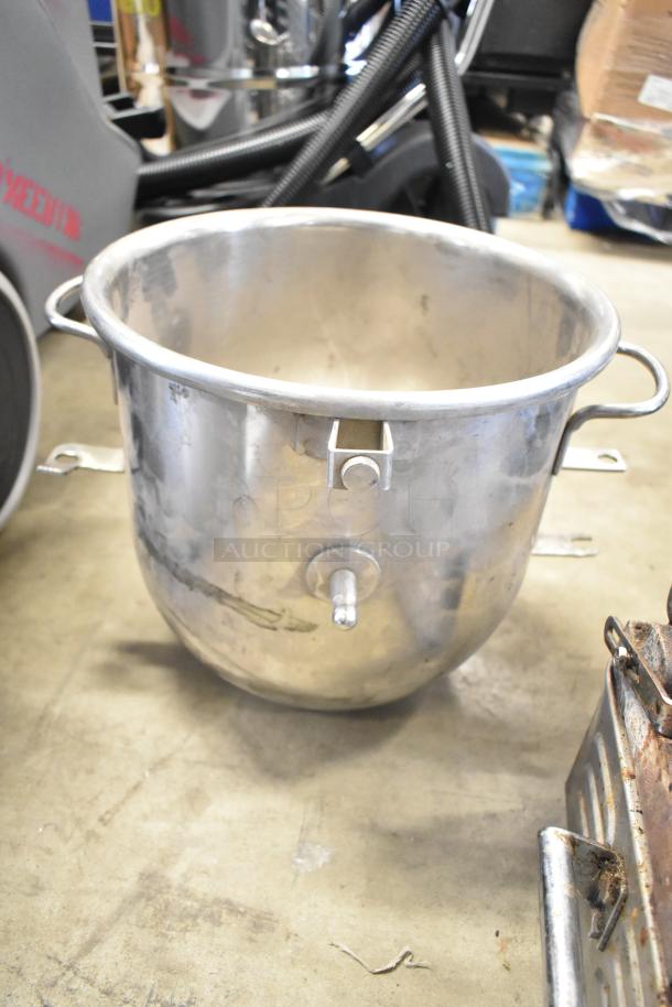 Hobart Legacy 12-quart mixing bowl, stainless steel, sturdy handles, visible wear, fits HL12 mixer.