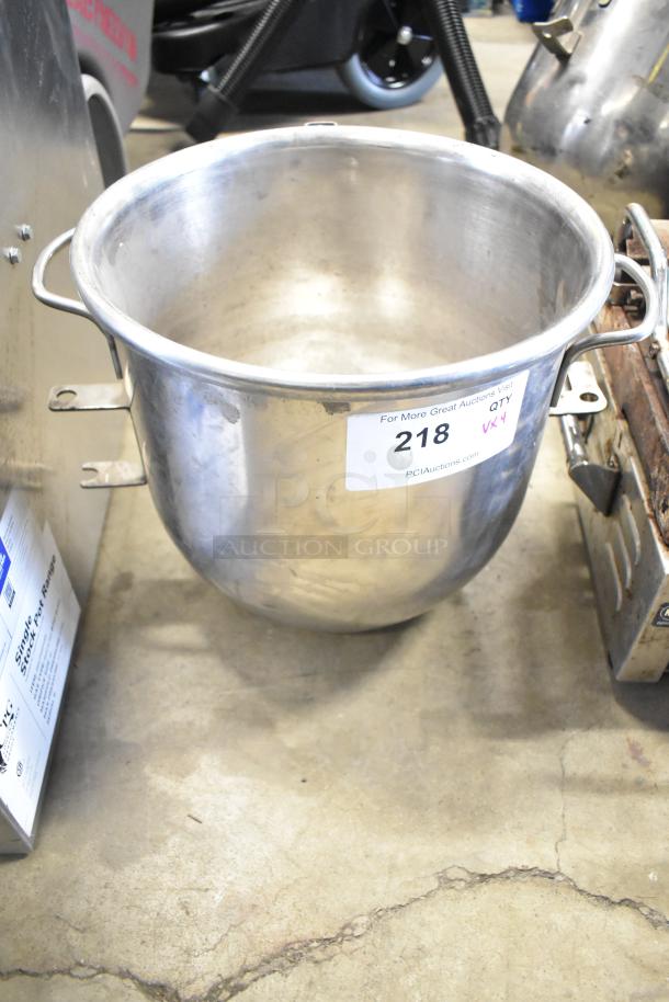 Hobart Legacy 12 Qt Mixer accessories: 2 mixing bowls, 2 paddle attachments. Includes auction tag showing quantity and lot number.