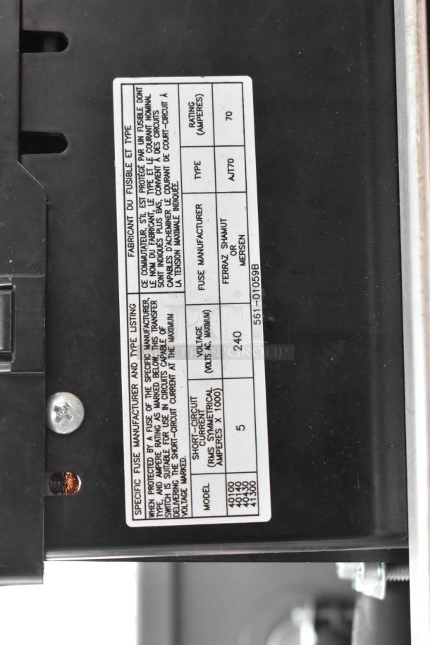 Detailed label on the 2002 Freightliner Ludicrous food truck's electrical panel, showing fuse type and specifications.