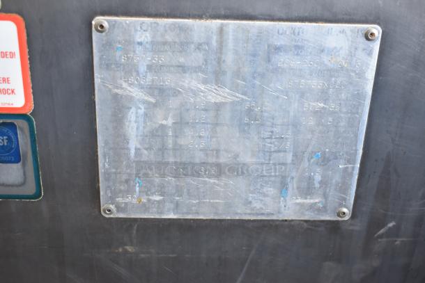 Taylor S757-33 ice cream machine label, detailing model, power specs, and certification markings, indicating commercial use.