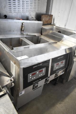 2019 Henny Penny OFG-322 2 Bay Deep Fat Fryer; natural gas, 170,000 BTU, on commercial casters, good condition.