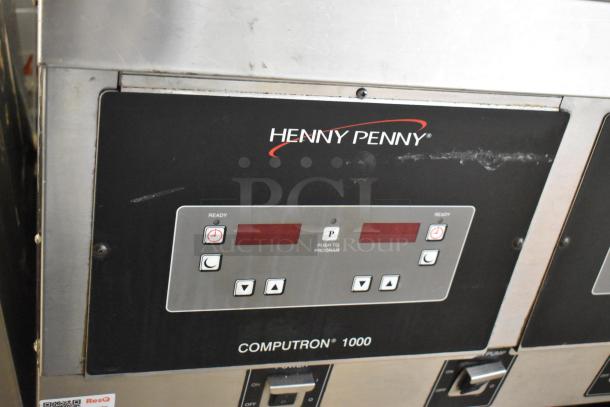 2019 Henny Penny OFG-322 commercial fryer control panel, 170,000 BTU, ready/power indicators, Computron 1000 interface.