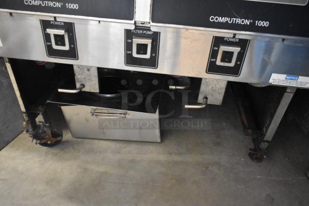 2019 Henny Penny OFG-322 2-bay natural gas fryer, 170,000 BTU, on commercial casters, clean condition, visible controls.