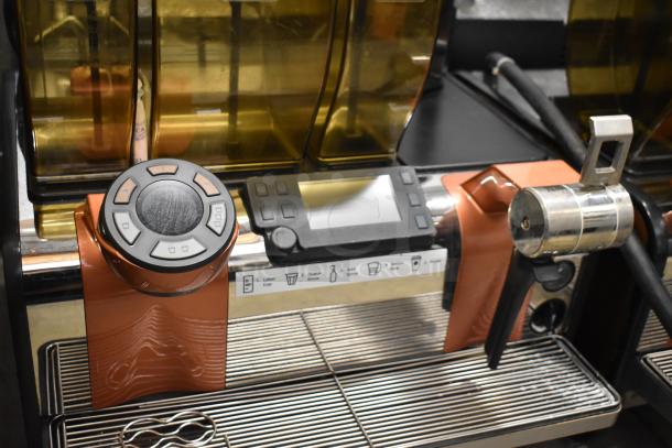 Thermoplan Mastrena II CS stainless steel automatic espresso machine, features control panel, steam wand, 250V, 1 phase.