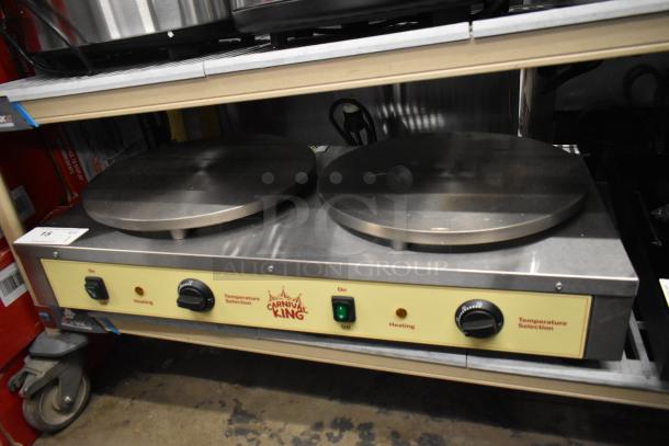 BRAND NEW Carnival King 382CM16DBL 16" Dual Steel Crepe Maker. Scratch and dent condition. Features 208/240V, 1 Phase.