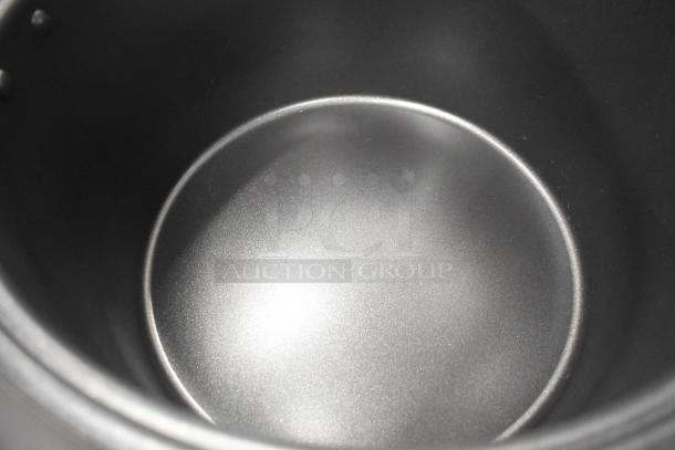 Avantco 177RCSB90 digital electric rice cooker interior, 90 cup capacity, brand new, minor scratches visible.