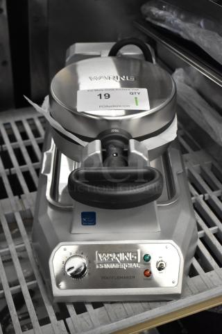 Brand new Waring WWD180X single classic waffle maker, 120 volts, with minor scratches and dents, commercial model.