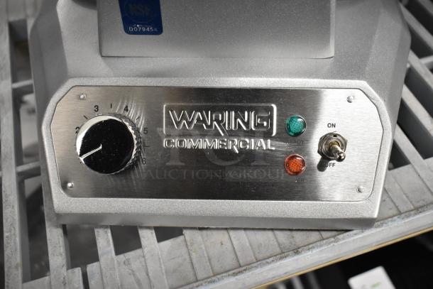 Brand new Waring WWD180X single classic waffle maker, 120V, with scratch and dent. Stainless steel panel, two indicator lights, and temperature dial.