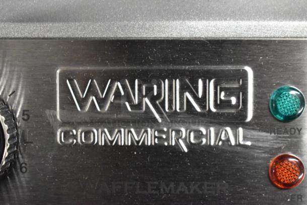 Waring Commercial WWD180X waffle maker, scratch and dent, single classic, with ready and power indicator lights.