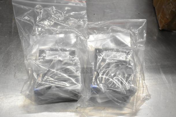 Five brand new scratch and dent items in clear bags include ballast, AC contactor, and hinge.