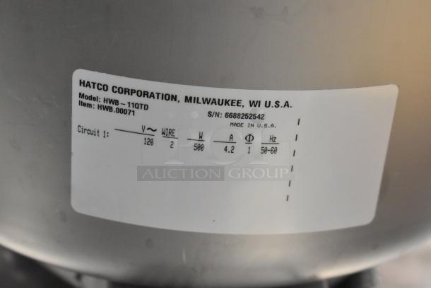Hatco HWB-11QTD 11 Qt. heated soup well with drain, 120V, new scratch and dent. Label shows model and electrical specs.