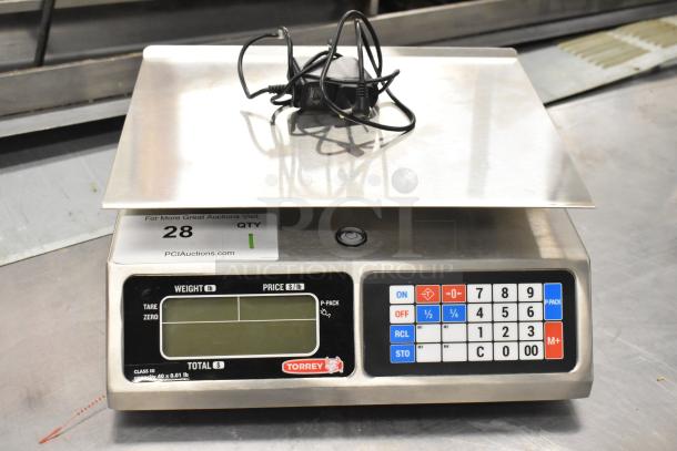 Brand new Torrey L-PC-40L 40 lb. digital price computing scale with minor scratches, legal for trade, includes power adapter.