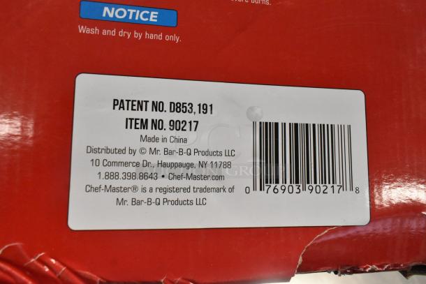 Chef Master 90217 stainless steel butane stove cover, new, scratch and dent, 7 3/16" x 14 1/2" x 12", patent D853,191.
