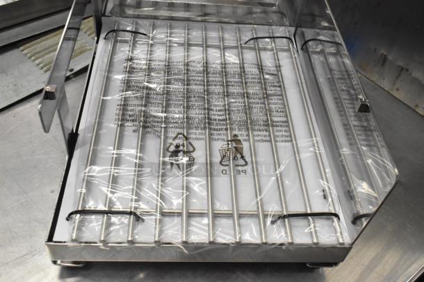 3 Chef Master 90217 stainless steel butane stove covers, new, 7 3/16" x 14 1/2" x 12". Visible packaging details show safety warnings.
