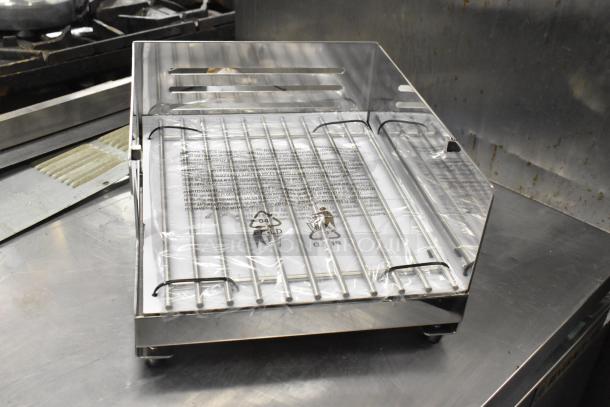 Chef Master 90217 stainless steel butane stove cover, 7 3/16" x 14 1/2" x 12", new scratch and dent condition.