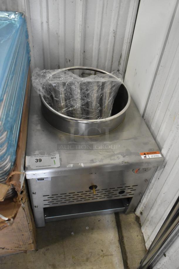 BRAND NEW Cooking Performance Group WOKR13L Propane Wok Range, 13" ring, 95,000 BTU, minor scratches, tags visible.