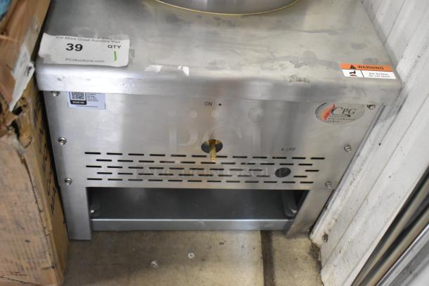 BRAND NEW scratch and dent Cooking Performance Group WOKR13L Liquid Propane Wok Range, 13" ring, 95,000 BTU, manufacturer labels visible.