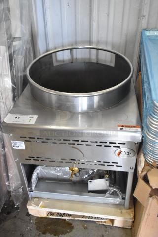 Brand new Cooking Performance Group 351WOKR16L liquid propane wok range, 16" ring, 125,000 BTU, scratch and dent condition.