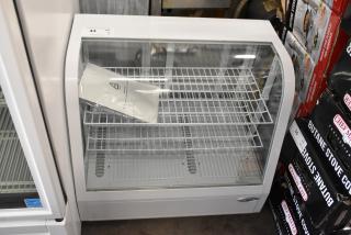 Brand new KoolMore CDC-3C-WH countertop display refrigerator, 3.6 cu ft, visible packaging and labels, 110-120 volts, 1 phase.