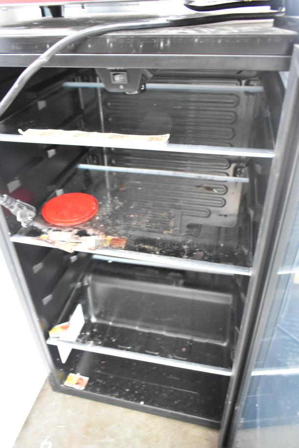 Arctic King ARV115B1AST Mini Cooler Merchandiser, 115 Volts, glass shelves, used condition, visible dirt.