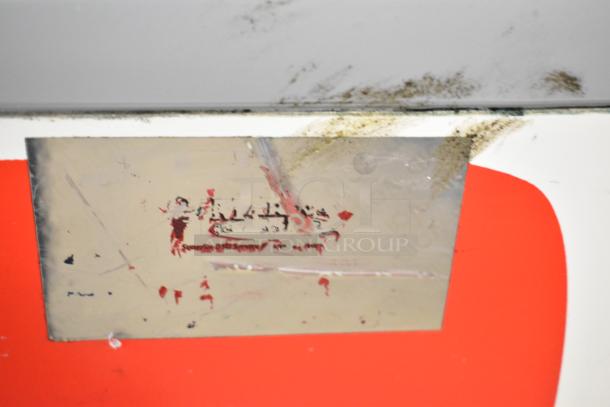 AHT RIO S 125 Commercial Freezer Merchandiser, 115 Volts, 1 Phase. Shows visible marks and wear.