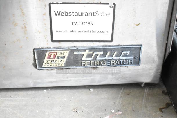 True TUC-72 undercounter cooler, 3-door, commercial casters, visible logo and label, 115V, 1 phase, used condition.