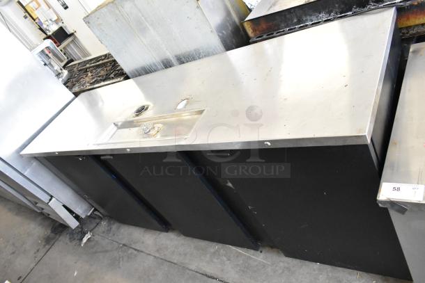 Micro Matic MDD-94 commercial kegerator with stainless steel top. 115 volts, 1 phase. Used condition, scuff marks visible.