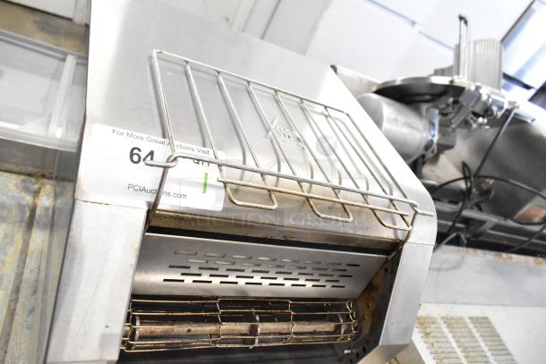 2023 BI006192 commercial electric conveyor toaster oven, 110V, 1 phase, countertop model, shown with auction tag.