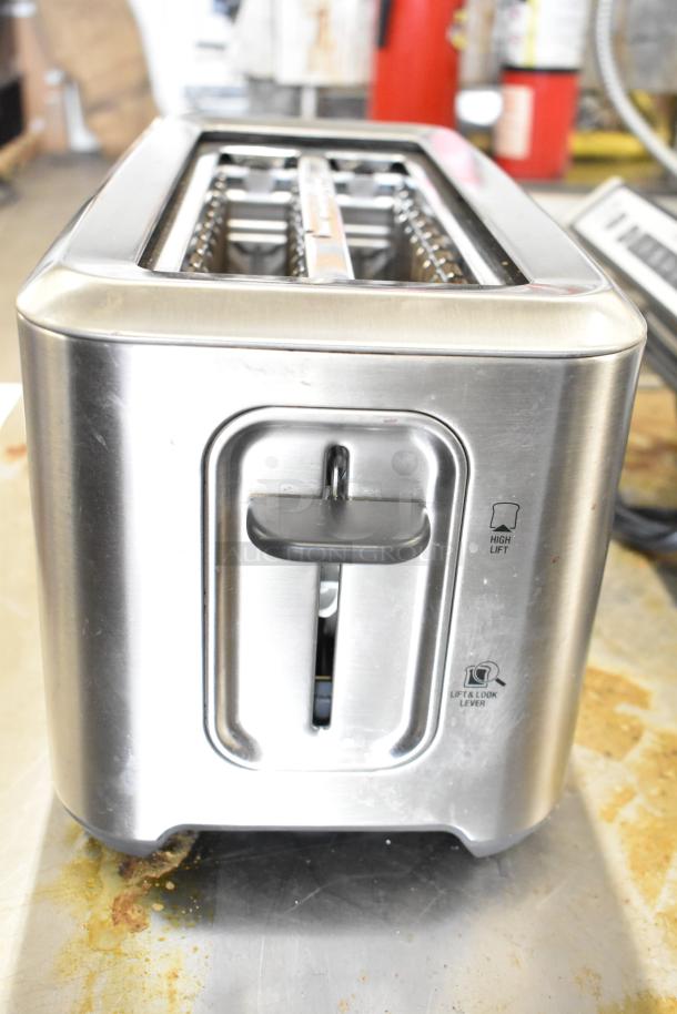 Breville BTA730XL/A Countertop 2 Slot Toaster, stainless steel, high lift lever, used condition, markings visible.