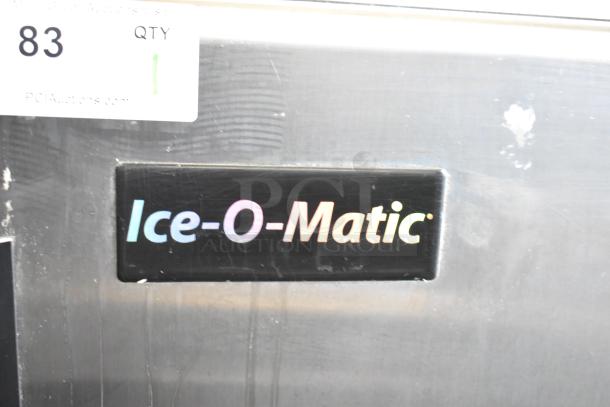 Ice-O-Matic ICE0400FW4 ice head on B40PSB bin, 115V, 1 phase, stainless steel, visible brand logo, auction tag 83.